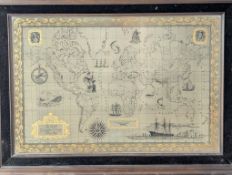 ELIZABETH II 'THE ROYAL GEOGRAPHICAL SOCIETY' HALLMARKED SILVER MAP