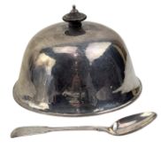 GEORGE IV HALLMARKED SILVER TEASPOON & A SILVER CLOCHE