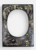 20TH CENTURY JAPANESE SILVER & ENAMELLED EASEL BACK PHOTO FRAME