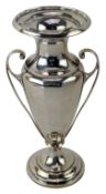 GEORGE VI HALLMARKED SILVER TWIN HANDLE VASE TROPHY VASE