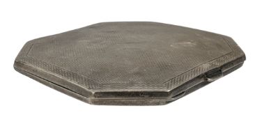 20TH CENTURY GEORGE VI ART DECO HALLMARKED SILVER COMPACT