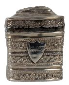 19TH CENTURY HALLMARKED SILVER LIDDED SMALL CASKET / SNUFF BOX