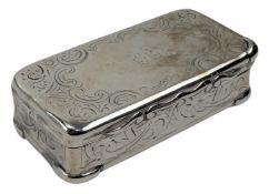 VICTORIAN HALLMARKED SILVER HINGED LID SNUFF / TRINKET BOX