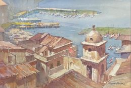 GEORGE BUSBY F.R.S.A (BRITISH 1926-2005) - MARINA GRANDE SORRENTO WATERCOLOUR