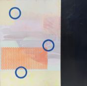 MAX GOTTLIEB (B. 1969) - UNTITLED ABSTRACT WITH CIRCLES - MIXED MEDIA ON CANVAS