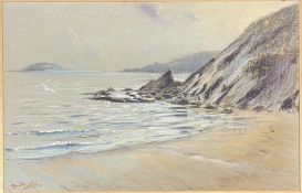 ROY STRINGFELLOW (1921-2008) - LOOE ISLAND FROM MILLENFREATH - PASTEL ON PAPER