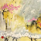 DANIELLE O'CONNOR AKIYAMA - THE JOURNEY IS THE MESSAGE II - MIXED MEDIA ON CANVAS