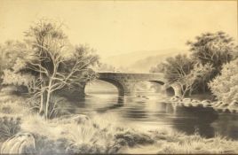 J. E. COTTERILL (BRITISH 20TH CENTURY) - UNTITLED RIVER SCENE WATERCOLOUR