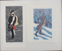 ROBERT GILLMORE (BRITISH 1936-2022) - TWO LINOCUT PRINTS