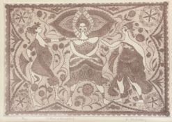 H. MULRONEY (20TH CENTURY) - MOTHER & DAUGHTERS ETCHING