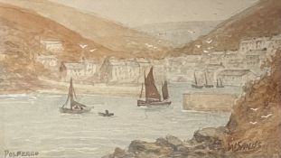 W. SANDS (THOMAS HERBERT VICTOR) - POLPERRO, CORNWALL - WATERCOLOUR