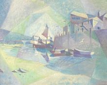 ROY STRINGFELLOW (1921-2008) - BLUE THEME, LOOE - PASTEL ON PAPER LANDSCAPE