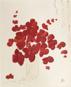 H. RED (CONTEMPORARY) - PAPILLON EN FLEUR - OIL ON CANVAS