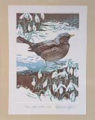 THELMA K SYKES (CONTEMPORARY) - FIRST LIGHT, FRESH SNOW WOODBLOCK