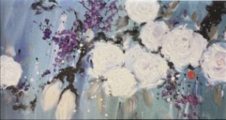 DANIELLE O'CONNOR AKIYAMA - PURE LOVE - EMBELLISHED CANVAS ON BOARD