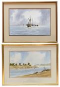 RAYMOND WITCHARD (1928-2011) - TWO UNTITLED MARITIME WATERCOLOUR PAINTINGS