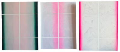 MAX GOTTLIEB (B. 1969) - UNTITLED ABSTRACT TRYPTYCH - MIXED MEDIA ON CANVAS