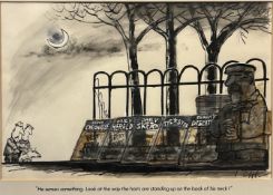 CYRIL ALFRED JACOB, CHIC - CARTOON - MIXED MEDIA ON PAPER