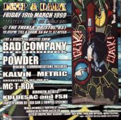 BANKSY (BRITISH, B. 1973) - DEEP & DARK DRUM & BASS, 1999 FLYER