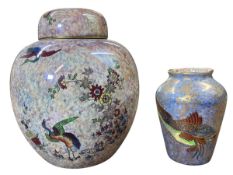 A. G. HARLEY JONES FOR WILTON WARE - TWO ART DECO LUSTRE VASE & GINGER JAR