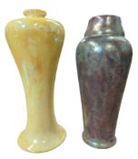 RUSKIN POTTERY - TWO RUSKIN GLAZE AND LUSTRE FINISH VASES