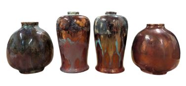 RODDY WARE - FOUR CIRCA 1930S LUSTRE WARE POTTERY MINIATURE VASES