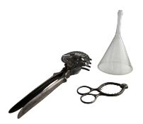 19TH CENTURY VICTORIAN SILVER PLATED LEMON SQUEEZER WITH OTHERS