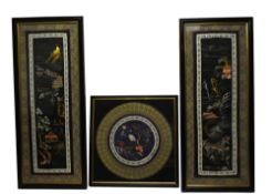 THREE 20TH CENTURY CHINESE EMBROIDERED SILK PANELS