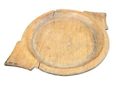 19TH CENTURY INDIAN PARAT DOUGH BIN BOWL WITH TWIN HANDLES