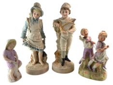 A COLLECTION OF 19TH-CENTURY BISQUE PORCELAIN FIGURES