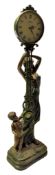 MODERN JULIANA QUARTZ FIGURAL BRONZED CLOCK