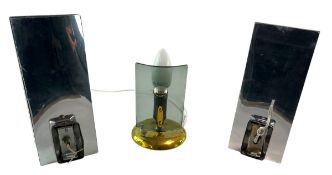 PAIR OF MID CENTURY VINTAGE FONTANA ARTE STYLE GLASS SCONCES WALL LIGHTS