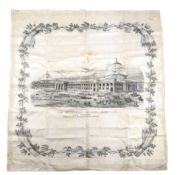 19TH CENTURY SILK SCARF FOR THE INDUSTRIAL PALACE - 1862