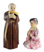 TWO ROYAL WORCESTER MID 20TH CENTURY HAND PAINTED PORCELAIN FIGURINES