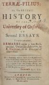 AMHURST, NICHOLAS - 1726 TERRAE-FILIUS: OR, THE SECRET HISTORY OF THE UNIVERSITY OF OXFORD