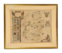 BLAEU, JOHANNES BLAEU (1599-1673): HAND-COLOURED MAP OF WILTSHIRE