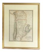 HALL, SIDNEY: 1829 CHILI, LA PLATA & BOLIVIA OR UPPER PERU - 19TH CENTURY MAP