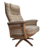 ERCOL - GINA CHAIR - CONTEMPORARY ASH FRAMED & UPHOLSTERED SWIVEL CHAIR