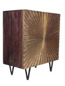 FRANKLIN SWOON - HIGH-END DESIGNER BRASS AND MANGO WOOD CABINET