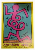 KEITH HARING 1983 POSTER (YELLOW) FOR MONTREUX JAZZ FESTIVAL