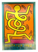 KEITH HARING 1983 POSTER (GREEN) FOR MONTREUX JAZZ FESTIVAL