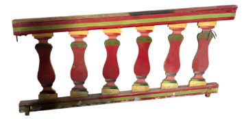 VINTAGE MID CENTURY FAIRGROUND SPEEDWAY WOODEN BALUSTRADE
