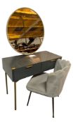 MODERN DESIGNER DRESSING TABLE AND SHELL-BACKED CHAIR