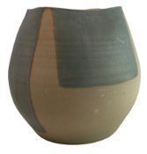 VINTAGE STUDIO ART POTTERY VASE IN BLUE & CREAM COLOURWAYS