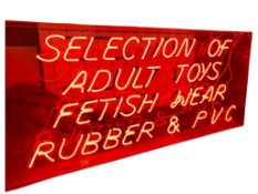 'ADULT TOYS, FETISH WEAR, RUBBER & PVC - SOHO SHOP NEON SIGN
