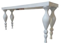 CONTEMPORARY DESIGNER WHITE GLOSS CONSOLE TABLE