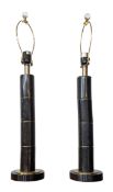 COACH HOUSE - PAIR OF CONTEMPORARY BLACK MARBLE & BRASS DESK LAMPS