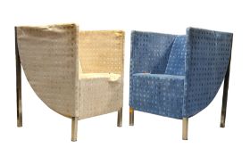 ARFLEX, MADE IN ITALY - MATCHED PAIR OF DRALON UPHOLSTERED TUB LOUNGE ARMCHAIRS