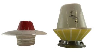 TWO 20TH CENTURY CIRCA 1950S GLASS CEILING HANGING LIGHTS