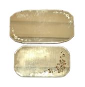 TWO EARLY 20TH CENTURY ART DECO FRAMELESS MIRRORS.